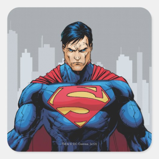 Superman Standing Vierkante Sticker (Voorkant)