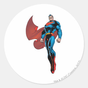 Superman Stands Tall Ronde Sticker