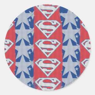 Superman Stars en Logo Ronde Sticker