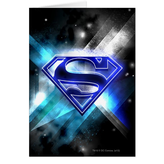 Superman Stylisé | Logo en cristal bleu blanc (Devant)
