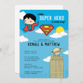 Superman Super Hero Baby shower Invitation (Devant / Derrière)