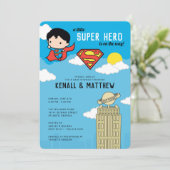 Superman Super Hero Baby shower Invitation (Debout devant)