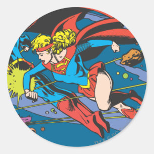 Superman & Supergirl Flying Ronde Sticker