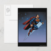 Superman tegen de nachtelijke hemel briefkaart (Voorkant / Achterkant)