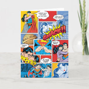 Superman Valentijnsdag  Collage komische boeken Feestdagen Kaart
