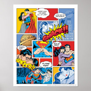 Superman Valentijnsdag Comic Book Collage Poster