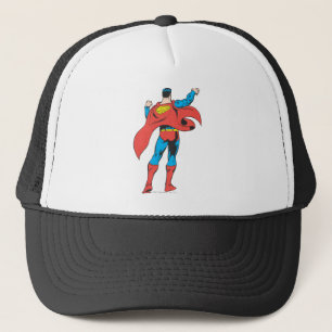 Superman van achter trucker pet