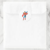 Superman van achteren ronde sticker (Tas)