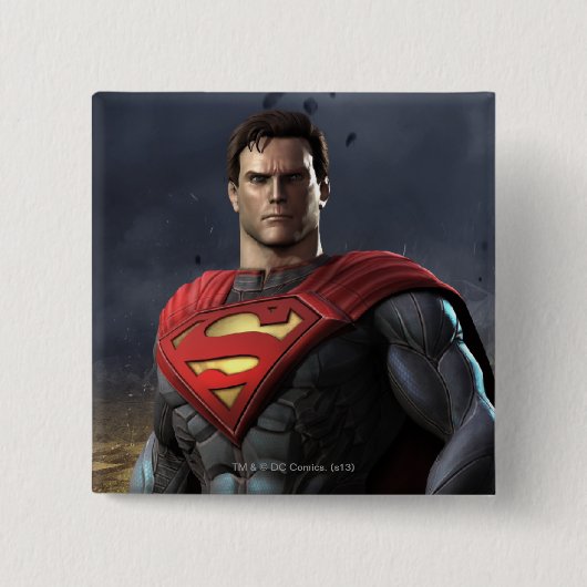 Superman Vierkante Button 5,1 Cm (Voorkant)