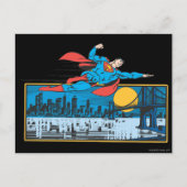Superman vliegen in de stad briefkaart (Voorkant)