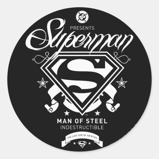 Superman Wapenmunt Ronde Sticker (Voorkant)