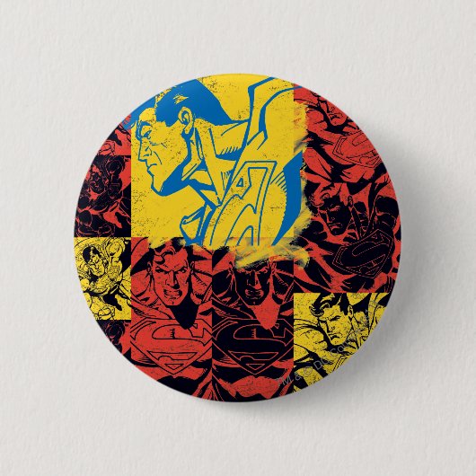Superman Yellow en Red Ronde Button 5,7 Cm (Voorkant)