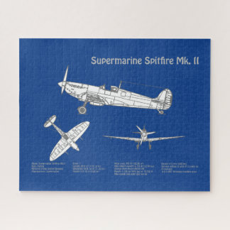 Supermarine Spitfire - Vliegtuigblauwdruk ABD Legpuzzel