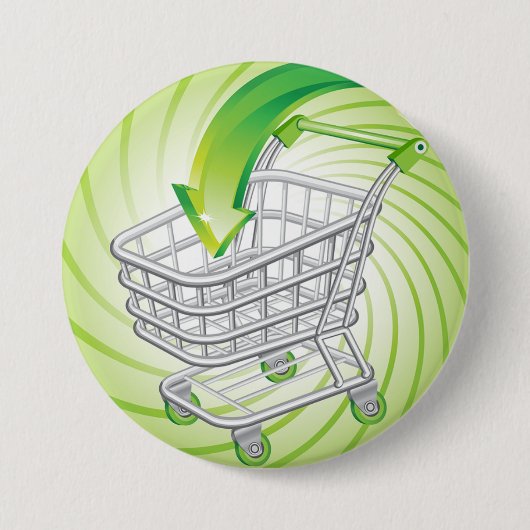 Supermarket Shopping Cart Ronde Button 7,6 Cm (Voorkant)