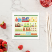 Supermarkt Goederen Plank Papieren servetten (Insitu)
