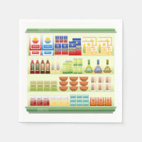 Supermarkt Goederen Plank Papieren servetten