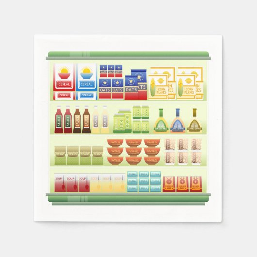Supermarkt Goederen Plank Papieren servetten (Voorkant)