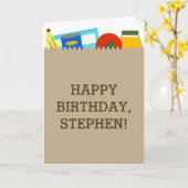 Supermarkt tas zak Verjaardag Kaart (Gele Bloem)