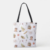 Supermarkt winkelen lieve illustratie canvas tas (Achterkant)
