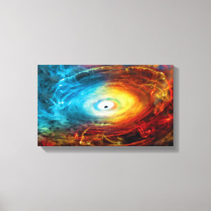 Supermassief zwart gat illustratie canvas afdruk