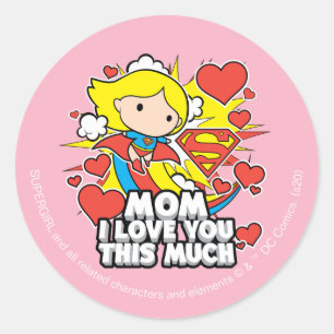 Supermeisje Ik hou van je Ronde Sticker