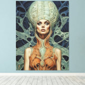 Supermodel buitenaardse vrouw canvas afdruk (Insitu (Houten vloer))