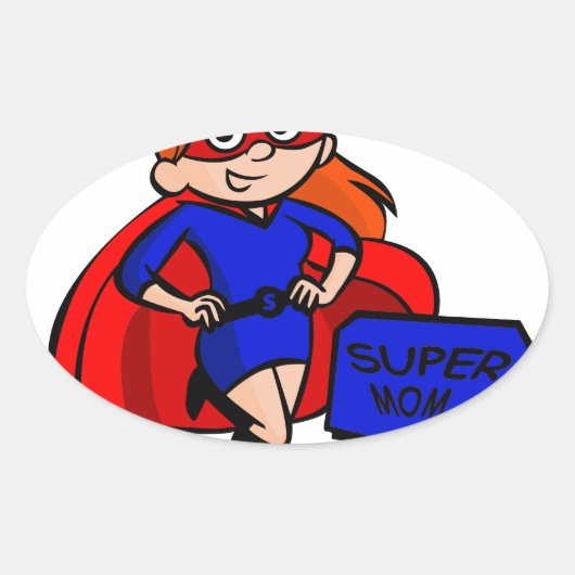 supermoeder ovale sticker (Voorkant)