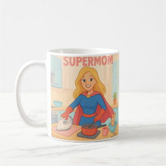 Supermom Cartoon Art - Grappig Mam Gift Koffiemok