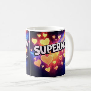 SUPERMOM Galaxy Mug - Cadeau cosmique coloré pour