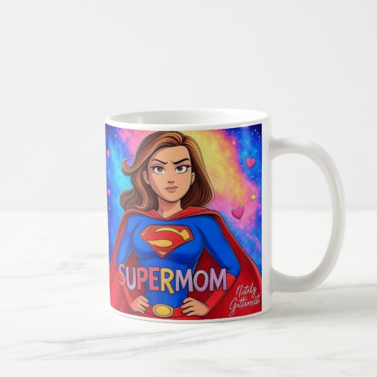 Supermom Galaxy Mug - Cadeau gras pour maman (Droite)
