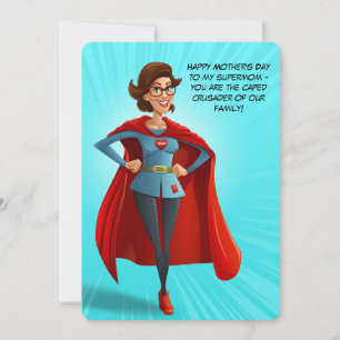 Supermome de notre famille Carte de fête des mèr