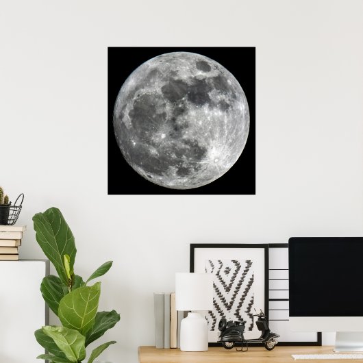 Supermoon Moon Poster (Thuiskantoor)