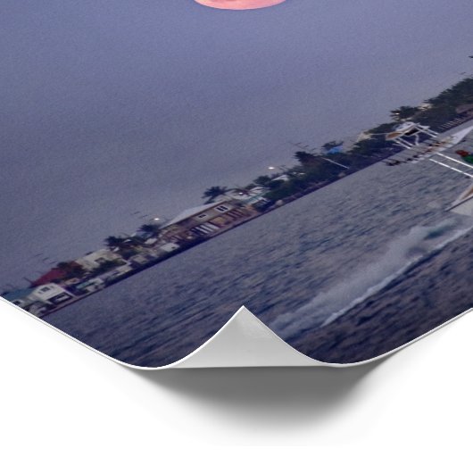 Supermoon Moonset over Marathon, Florida Poster (Hoek)