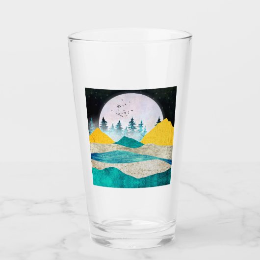 Supermoon Rising Landscape Glas (Voorkant)