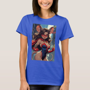 SuperMouse Vrouw vrouwen blauwe T-shirt
