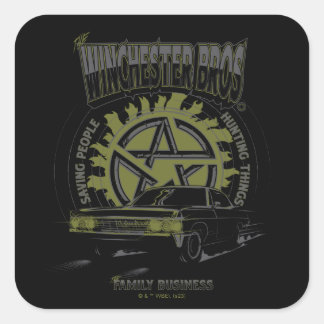 Supernatural "De Winchester Bros" Auto Graphic Vierkante Sticker