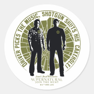 Supernatural Winchester Brothers "Shotgun" Ronde Sticker