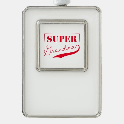 Superoma Verzilverd Kader Ornament (Voorkant)