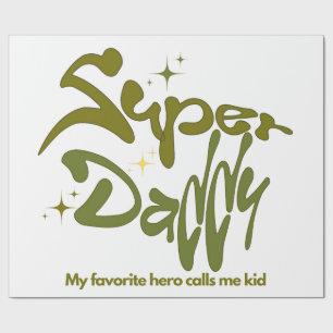 Superpapa-held voor kinderen cadeaupapier