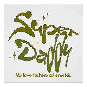 Superpapa-held voor kinderen perfect poster