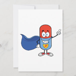 Superpil Cartoon Held Karakter Kaart