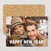 Superposer Confetti Bonne nouvelle année Carte hor (Devant / Derrière)