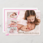 Superposer la Faire-part de naissance fille à troi (Devant / Derrière)