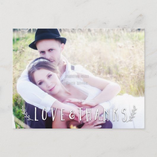 Superposition Amour & Merci Carte Postale Photo de (Devant)