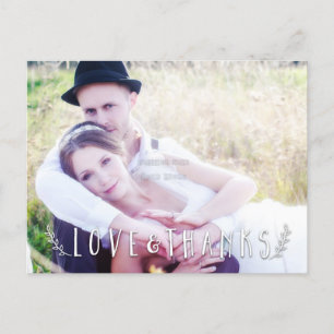 Superposition Amour & Remerciements Carte postale