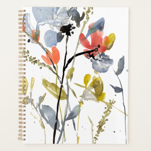 Superposition de fleurs - Aquarelle Fleurs et tige (Devant)