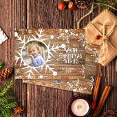 Superposition du flocon de neige sur la carte phot