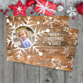 Superposition du flocon de neige sur la carte phot