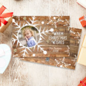 Superposition du flocon de neige sur la carte phot