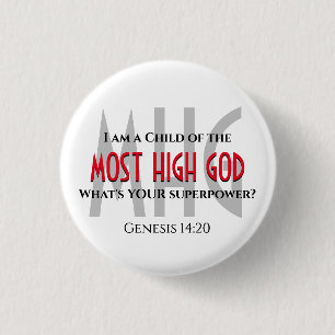 Superpower Christelijk KIND VAN DE MEEST HOGE GOD Ronde Button 3,2 Cm